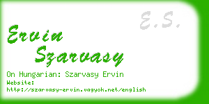 ervin szarvasy business card